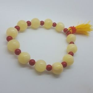 Quartz crystal tassel bracelet